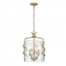  3160-3P WG-HWG - Calla WG 3 Light Pendant in White Gold with Hammered Water Glass Shade